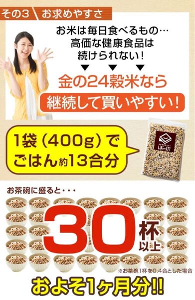 北海道 金の24穀米 400g×2袋