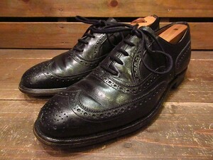  Vintage *Johnston&Murphy Wing chip shoes black 8 E/C*200107n5-m-dshs-265 John stone ma-fi- leather shoes dress shoes 