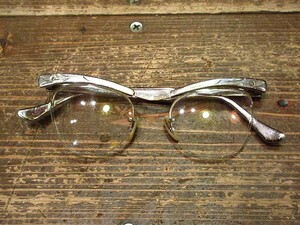 ビンテージ60's★B&L 1/10 12KGFアルミリムレスブロー眼鏡★200128n2-eygls 1960sボシュロムキャッツアイフォックス