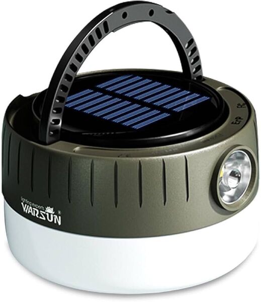 LED キャンプランタン 充電式バッテリ 懐中電灯 軽量防水 ソラーパネル 暖色 5色切替 吊下げフック 作業ライト アウトドア