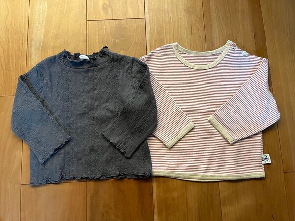 ベビー キッズ 女の子 80cm トップス 2枚セット 韓国子供服 アミング