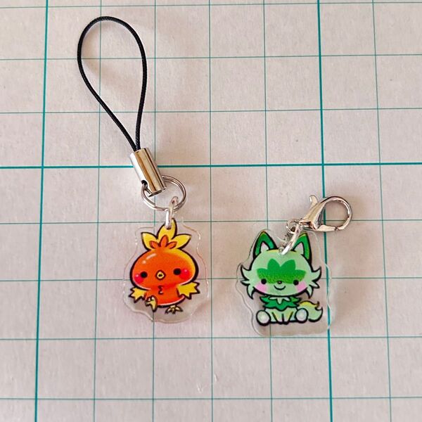アクリル キーホルダー チャーム ニャオハ アチャモ