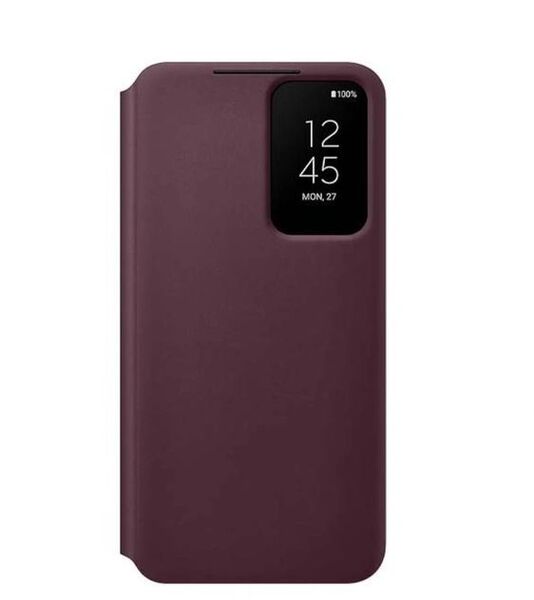 ◆ Galaxy S22 5G Smart Clear View カバー スマートクリアビュー バーガンディ Samsung ロゴ オフィシャル【並行輸入品】
