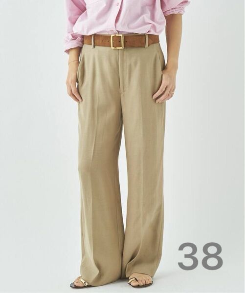Plagewashable linen混パンツ キャメル 38サイズ