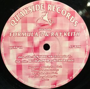 [UK record /Drum n Bass, Jungle/ record quality (EX)12]Formula 7 & Ray Keith Daybreak / Religion (Ray Keith Remix)