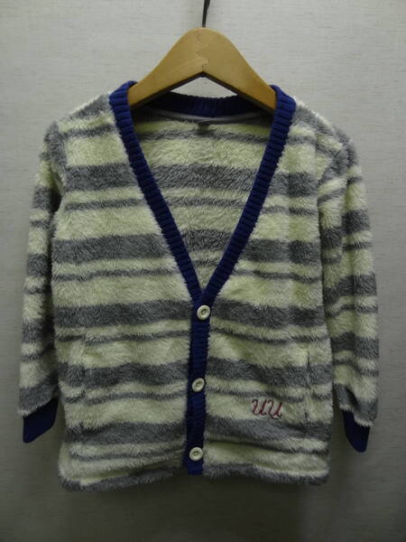 全国送料無料 uu ユニクロ UNIQLO & アンダーカバーUNDER COVER コラボ 子供服キッズ ファーフリースボーダーカーディガン 110