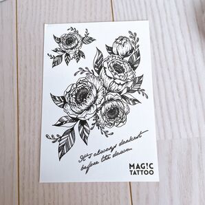 タトゥーシール バラ 大きめ ボディ 短期間 水で簡単に レディース メンズ オシャレ 可愛い イベント シンプル ヘナ
