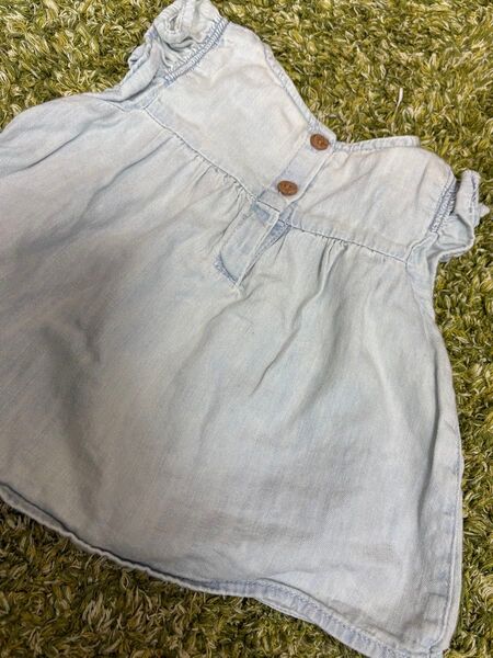 3-6M ベビーギャップ baby gap 60 70 ワンピース 子供服 女の子 チュニック 薄デニム おめかし