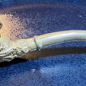 チベットシルバー銅喫煙ツール像 旧神聖オープニングドラゴンヘッドパイプ アンティーク 煙管 骨董品