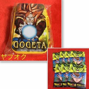 ドラゴンボール マルチファスナー缶ケース ゴジータ、GEO限定シール 7枚のセット★カラビナ付き　缶ケース ケース★悟空 ベジータ ブロリー