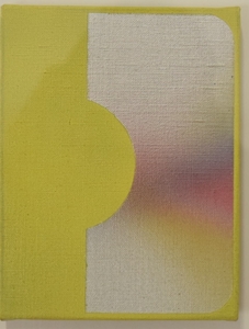Art hand Auction Pintura al óleo sobre lienzo de Izumi Shigeru firmada [amarillo verde] auténtica, Cuadro, Pintura al óleo, Pintura abstracta