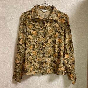 Dejavu レトロボタニカル ゴブラン調 柄シャツ