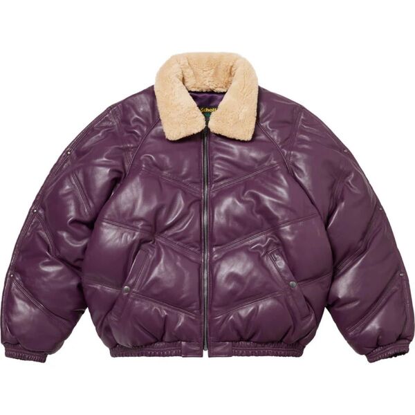 【最安値※定価以下】Supreme/Schott Chevron Leather Down Puffer Jacket