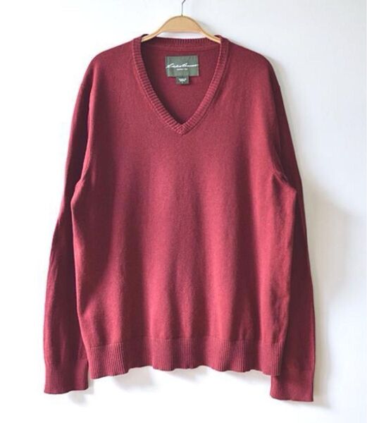 エディーバウアー コットン カシミヤ ニット Vネック セーター Eddie Bauer