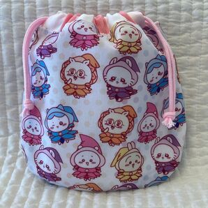 No.351 ちいかわ おジャ魔女どれみ ミニ巾着袋 ハンドメイド