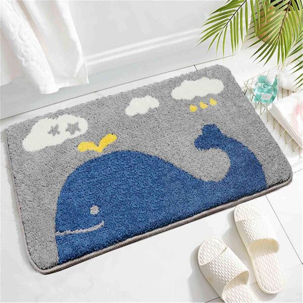 お風呂マット バスマット 玄関マット 室内 くじら 40x60cm