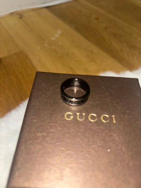 【美品】GUCCI セラミック K18WG ホワイトゴールド リング 指輪 コランダム 8号