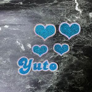 デコうちわ デコ文字 うちわ 団扇 【 Yuto 】 ハート ライトブルー