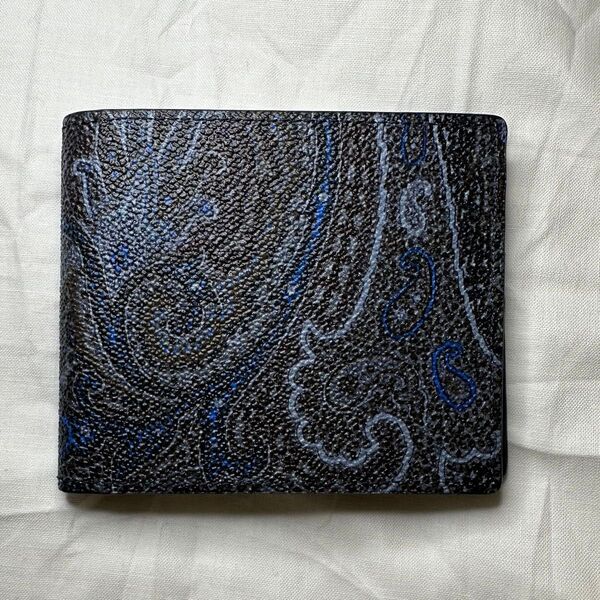 【新品】ETRO エトロ 二つ折り財布 ペイズリー ブルー
