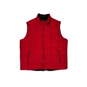 lands' end reversible down vest red/blk