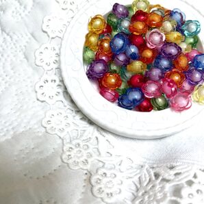 No.35カラフルお花アクリルパーツ40g