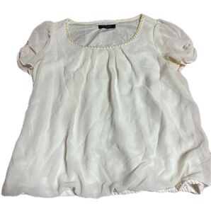 JUSGLITTY パールシフォントップス バルーン