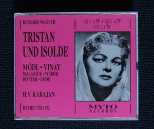 ◆ヘルベルト・フォン・カラヤン【1952年バイロイト音楽祭　ライブ音源　MYTO盤】ワーグナー／楽劇「トリスタンとイゾルデ」全曲