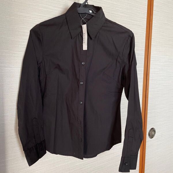 長袖シャツ 黒ブラック 無地 トップス 綿100% 喪服 ブラックフォーマル