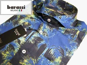 春夏・半袖■46-M■\24,200〓barassi MILANO■バラシ■ワイド襟・カラフルボタニカル・サマーシャツ/b