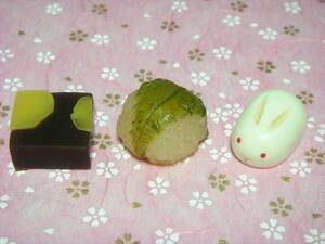  Sakura mochi chestnut ...... head Japanese confectionery magnet magnet 3 piece set food sample kitchen sweets miscellaneous goods display interior objet d'art playing house 