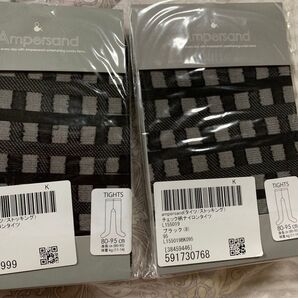 ampersand 80cm90cm95cm靴下 チェック柄ナイロンタイツ