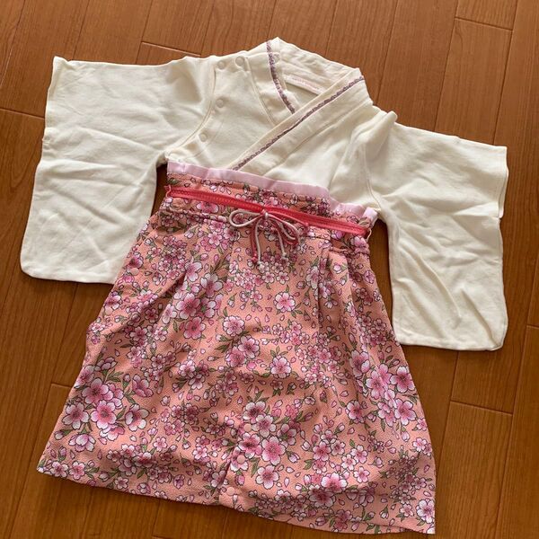 SWIT MOMMY スウィートマミー 花柄着物 袴ロンパース 80cm