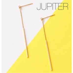 ■現行品■【JUPITER】K10スウィングバー&ダイヤモンドピアス/0.04