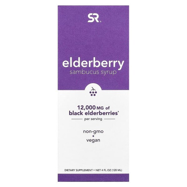 値下★国内匿配★SR エルダーベリー サンブカス シロップ 120ml サンブッカス 12000mg 期限26/1 ガラス瓶入り スポーツリサーチ 免疫