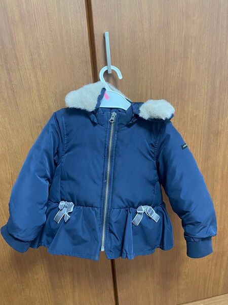 Petit main ネイビー フリルジャケット 90