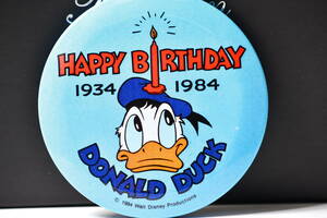 １９８４年　ドナルドダック　５０周年記念 缶バッチ　未使用