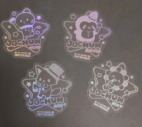 ジェオチャム JOCHUM ホログラムクリアステッカー マイクン ぽぽ レイン ビラ ココカラ マツキヨ コラボ 4枚セット売り
