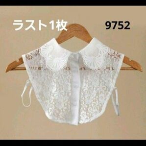 売り切り!新品 レディース トップス ファッション小物 つけ襟 総レースブラウス風 刺繍襟 ホワイト