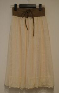 OLIVE des OLIVE Olive des Olive skirt mi leak height race mesh cream color x Brown bnbi k2h0108*