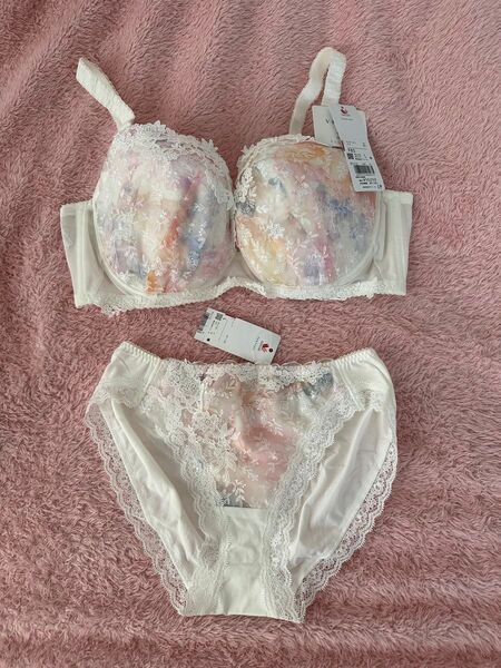 パルファージュF85/L ホワイトブラジャーF85ショーツLのセット
