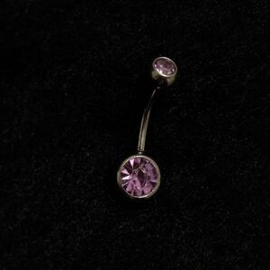 (027) へそピアス 14G ボディピアス サージカルステンレス パープル系