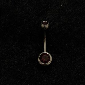 (033) へそピアス 14G ボディピアス サージカルステンレス 赤系 濃赤