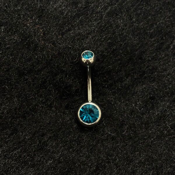 (036) へそピアス 14G ボディピアス サージカルステンレス ブルー系