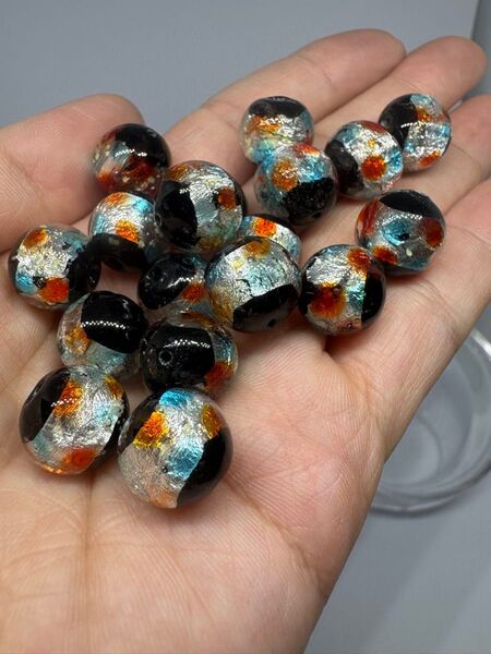 蓄光 ホタルガラス とんぼ玉 パーツ 丸玉 4粒セット 粒売