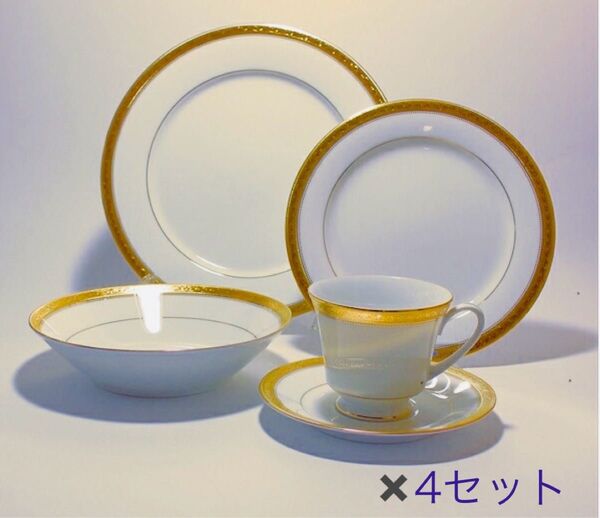 【新品未使用】Noritake ノリタケ 食器 シグニチャーゴールド20pcセット