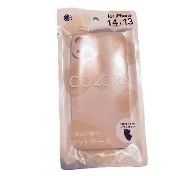 iPhone14/13 ケース 上質な手触りのマットケース ソフトピンク iPhone ケース