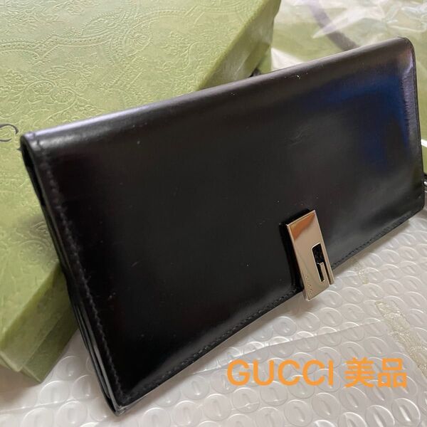 ◆鑑定済み 特別限定価格【美品】早い者勝ち★【GUCCI】即配送 男女兼用 長財布 ブラック 二つ折り レザー グッチ
