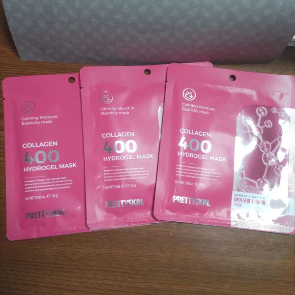 ☆韓国コスメ☆ PRETTYSKIN COLLAGEN 400 HYDROGEL マスク 3枚