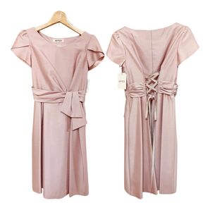 【新品】AIMER エメ 半袖 ワンピース ドレス ピンク系 サイズ9(約Mサイズ相当)