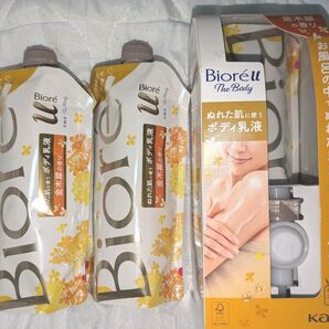 《本体つめかえセット》3個セット ビオレu ザ ボディ ぬれた肌に使うボディ乳液 金木犀の香り 300ml